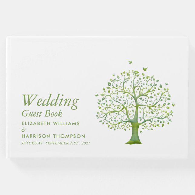 Libro De Visitas Árbol de la vida, matrimonio elegante (Anverso)