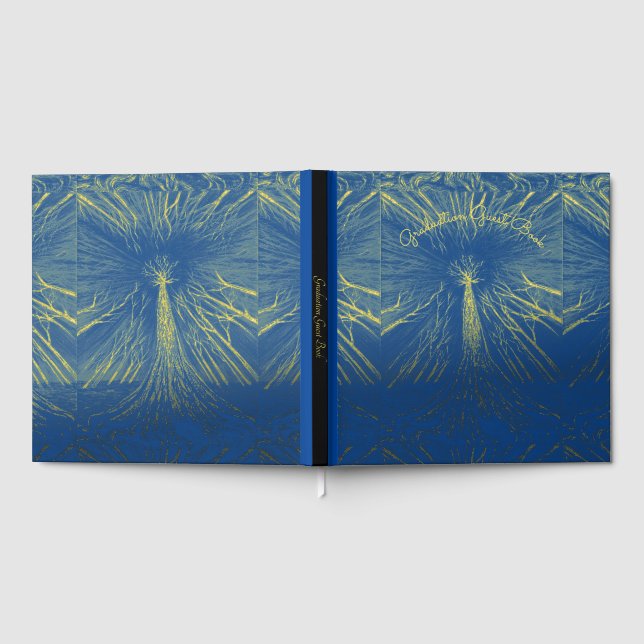 Libro De Visitas Árbol profundo del conocimiento azul (Lleno)