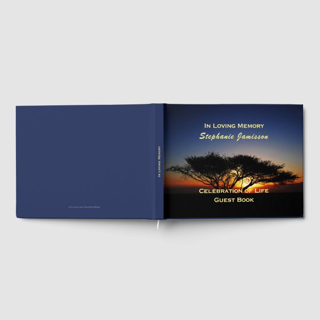 Libro De Visitas Árbol solitario de acacia al amanecer, celebración (Lleno)