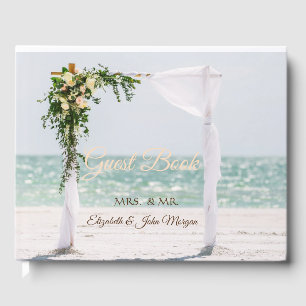 Libro De Visitas Arbusto Floral para Boda en la Playa