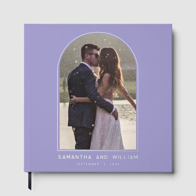 Libro De Visitas Arch Photo Typography Elegant Wedding (Anverso)