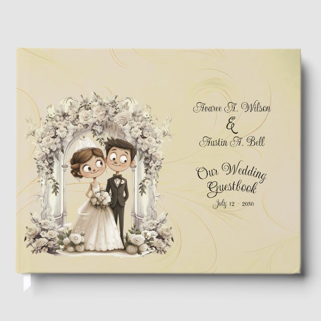 Libro De Visitas Arco Boda Whimsical Bride Groom (Anverso)