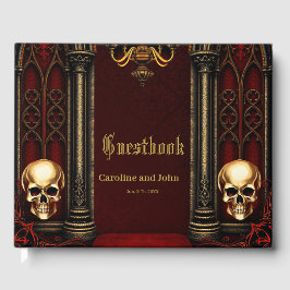 Libro De Visitas Arco gótico con calaveras.