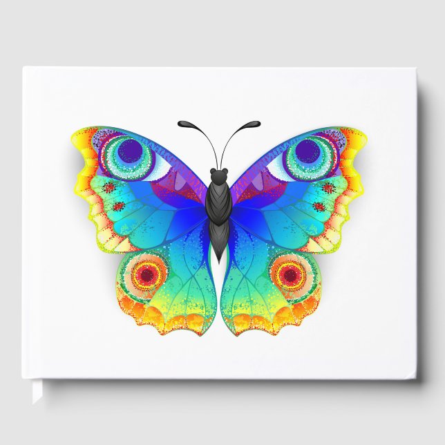 Libro De Visitas Arcoiris mariposa Peacock Eye (Anverso)