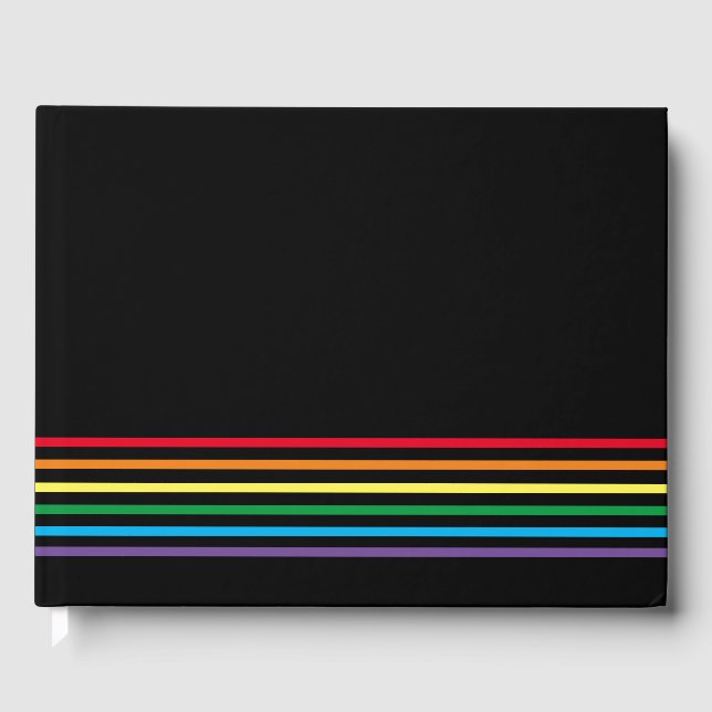 Libro De Visitas Arcoiris moderno sobre negro (Anverso)