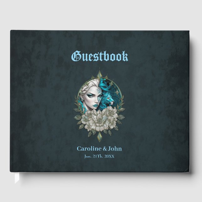 Libro De Visitas Armonía de los elementos, la mujer con león. (Anverso)