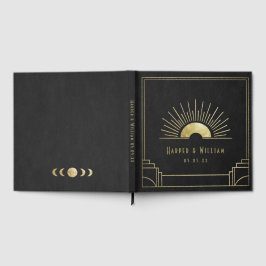 Libro De Visitas Art déco negro y falso oro