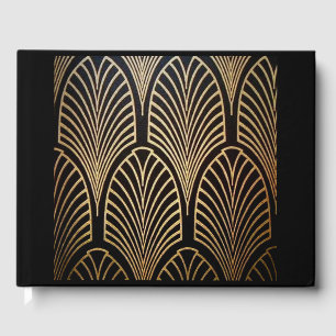 Libro De Visitas Art Nouveau, art deco, patrón de ventilador, bronc