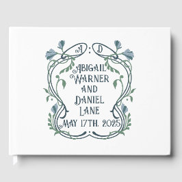 Libro De Visitas Art Nouveau azul-verde