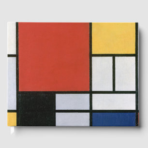Libro De Visitas Arte abstracto rojo azul amarillo de Piet Mondrian