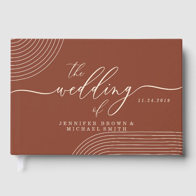 Libro De Visitas Arte de línea geométrica de terracota (Anverso)