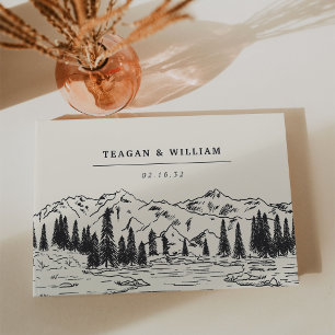 Libro De Visitas Ash Black   Boda de Sketch de montaña