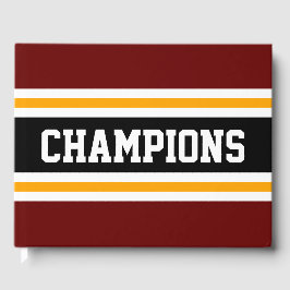 Libro De Visitas Audaces CAMPEONES Atléticos Retro Bandas Negras Ro