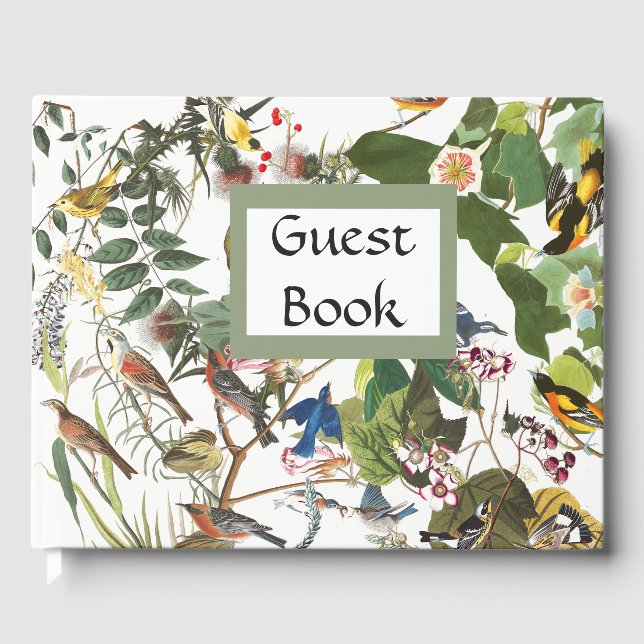 Libro De Visitas Audubon Collage Birds Wildlife Flowers Guest Book (Anverso)