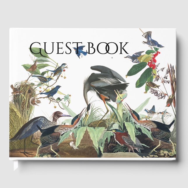 Libro De Visitas Audubon Heron Collage Birds Wildlife Guest Book (Anverso)