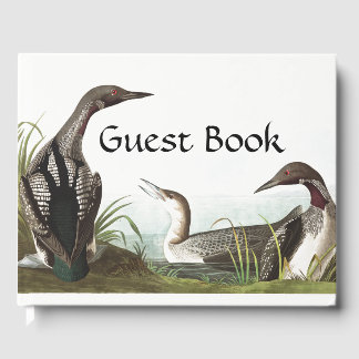 Libro De Visitas Audubon Loon Diver Birds Wildlife Guest Book