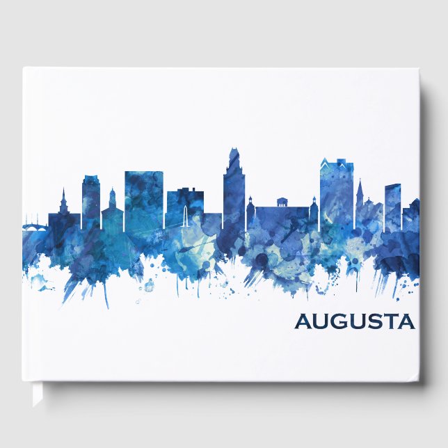 Libro De Visitas Augusta Georgia Skyline Blue (Anverso)