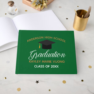 Libro De Visitas Autografo de graduación de oro verde Keepsake 2025