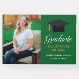 Libro De Visitas Autografo fotográfico principal de graduación verd