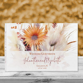 Libro De Visitas Autumn Boho Floral Boda | Blanco