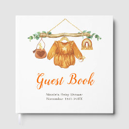 Libro De Visitas Autumn Fall Clothes Line Girl Baby Shower