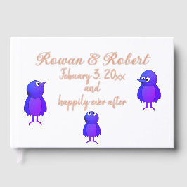 Libro De Visitas Aves azules personalizadas