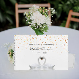 Libro De Visitas Aves de cisnes blancos 50 aniversario del boda de 
