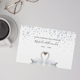 Libro De Visitas Aves de cisnes blancos 60 aniversario del boda de 