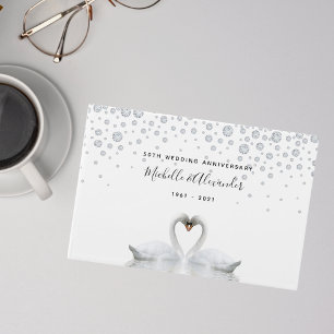 Libro De Visitas Aves de cisnes blancos 60 aniversario del boda de