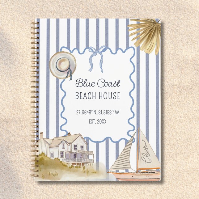 Libro de visitas Azul Casa de Playa Chic Costero (In situ)