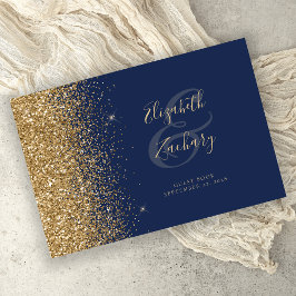 Libro De Visitas Azul Marino Moderno Dorado Script Brillante
