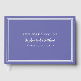 Libro De Visitas Azul Periwinkle Chic Sencillo Moderno Elegante Bod