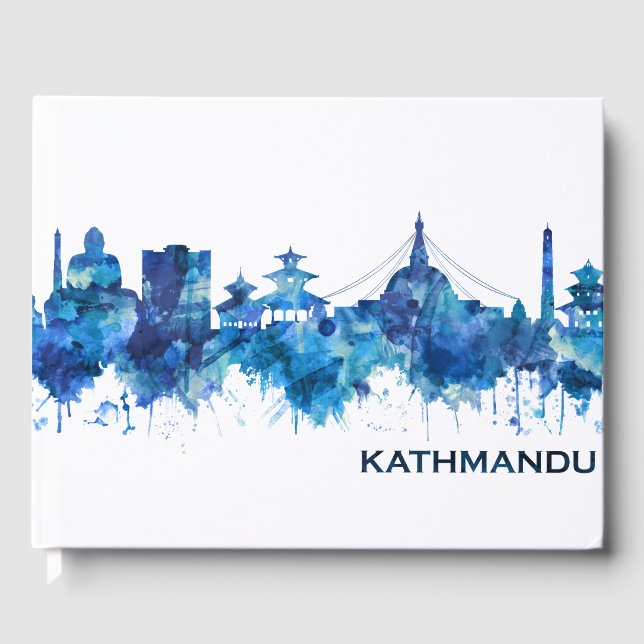 Libro De Visitas Azul Skyline de Katmandú (Anverso)