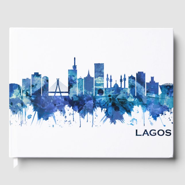 Libro De Visitas Azul Skyline de Lagos (Anverso)