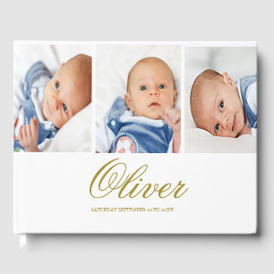 Libro De Visitas Baby Boy 3 Collage de fotos Elegante