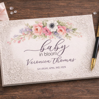 Libro De Visitas Baby en Flor Dulce Baby Shower