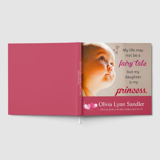 Libro De Visitas Baby Girl Announcement Guest Book | Personalized  (Lleno)