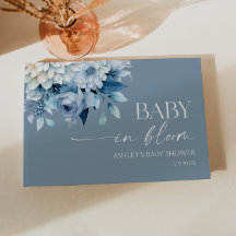 Baby In Bloom Dusty Blue Floral Baby Shower