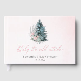 Libro De Visitas Baby its cold outside Pink Silver Baby Shower