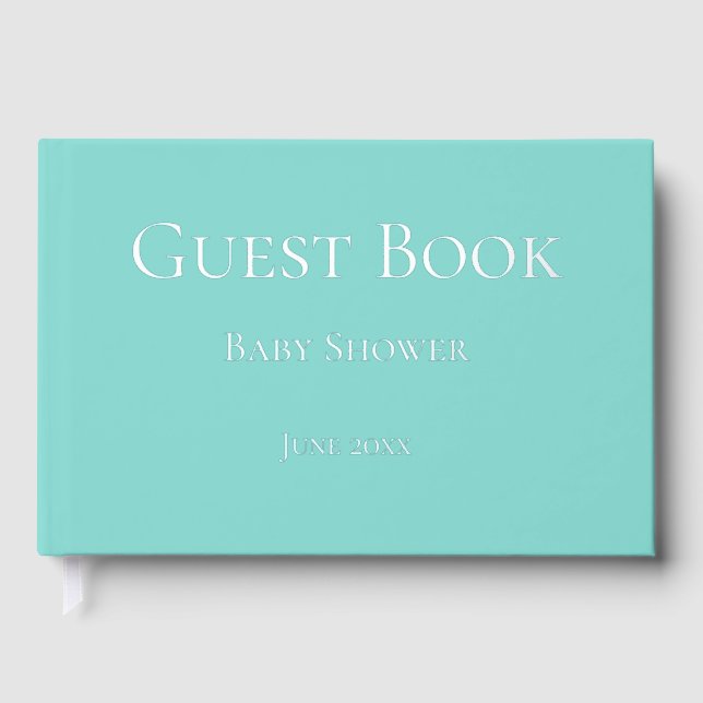 Libro De Visitas Baby Shower azul bonito (Anverso)