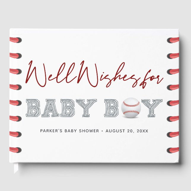 Libro De Visitas Baby Shower Baseball Guest Book (Anverso)