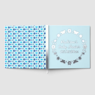 Libro De Visitas Baby Shower Blue Baby Boy Butterflies and Flowers