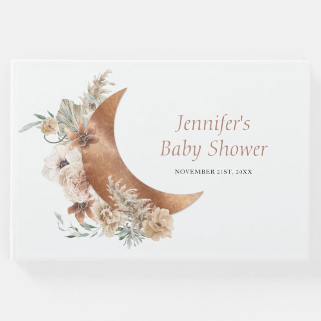 Libro De Visitas Baby Shower Boho Terracotta Guest Book (Anverso)