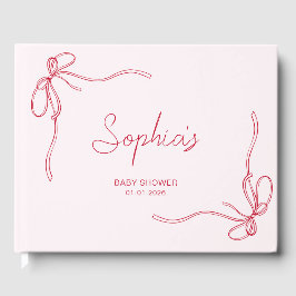 Libro De Visitas Baby Shower Chica moderno de color rosa y negro