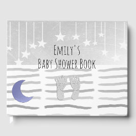 Libro De Visitas Baby Shower con temas de estrella y luna personali