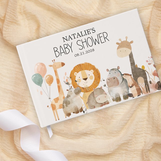 Libro De Visitas Baby Shower de animales de la guardería Zoo Safari (Subido por el creador)