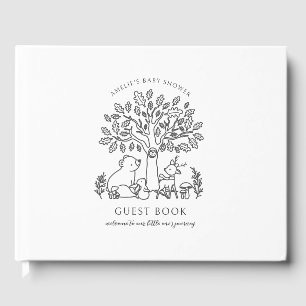 Libro De Visitas Baby Shower de animales de Woodland en viaje de be