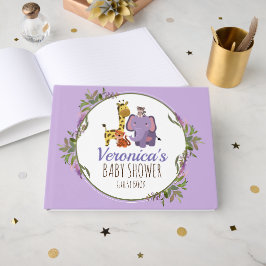 Libro De Visitas Baby Shower de animales salvajes de la jungla de l