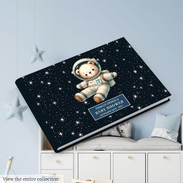 Libro De Visitas Baby Shower de Astronauta de Oso de Teddy Personal