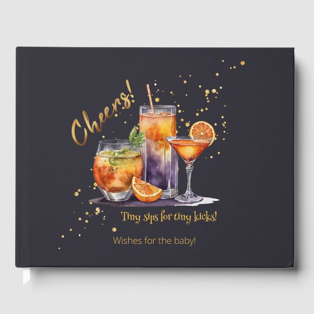 Libro De Visitas Baby Shower de cócteles de Halloween (Anverso)